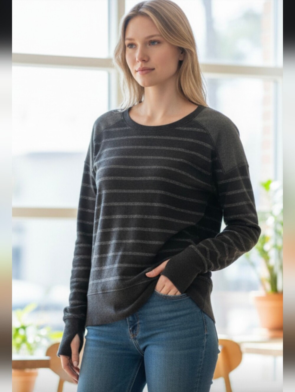 VSX Victoria's Secret Metallic striped sweatshirt